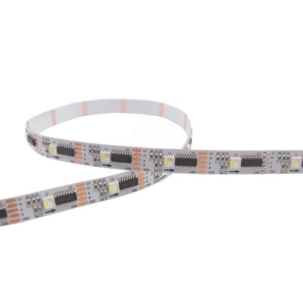 DMX512 RGBW DC5V 160 LEDs Digital LED Strip Light with Built-in 485 Programmable Parallel Signal Breakpoint Resume, Matrix Control,16.4feet/roll